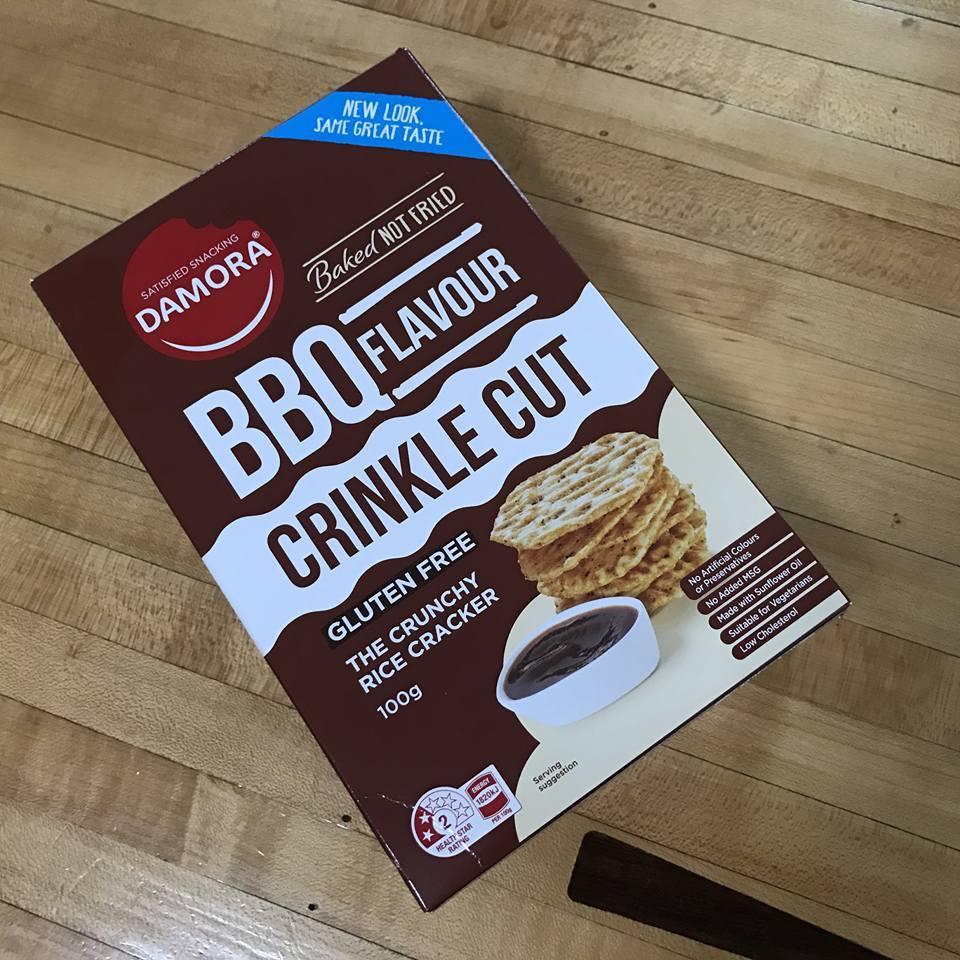 Damora Crinkle Cut BBQ Flavour Rice Crackers AldiMum