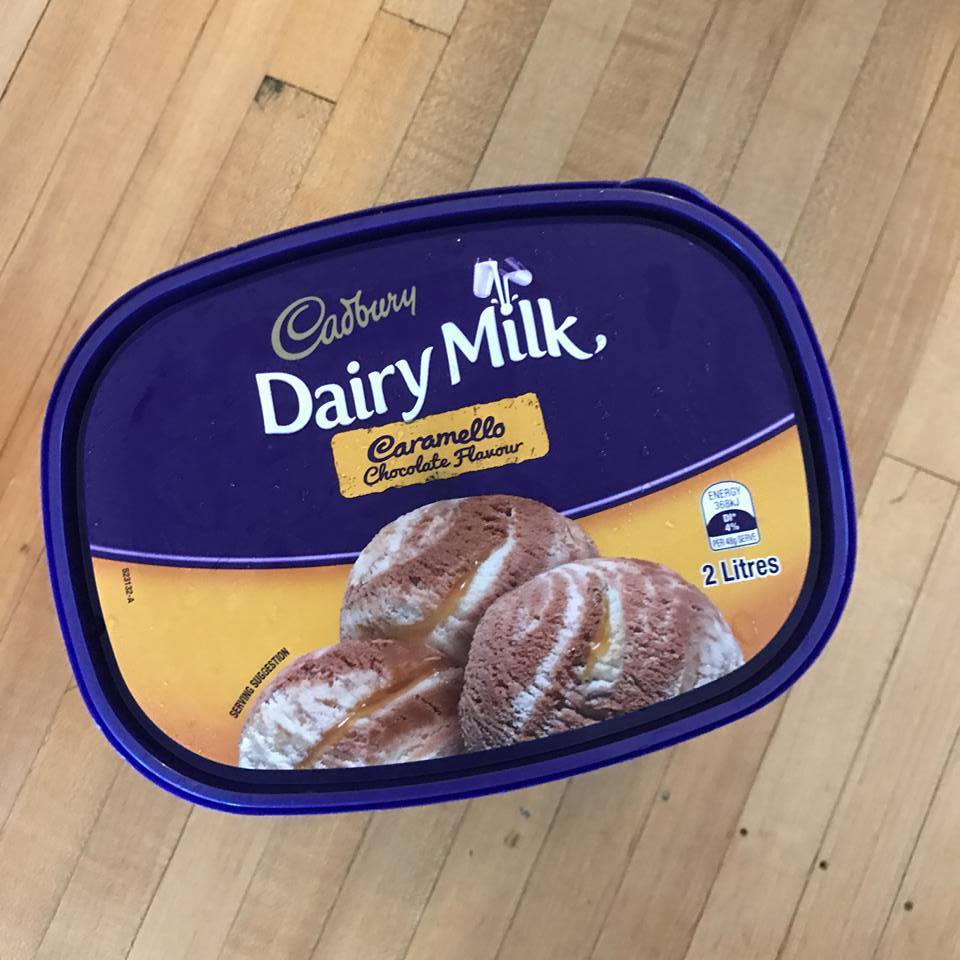 Cadbury Dairy Milk Caramello Chocolate Flavoured Ice Cream AldiMum